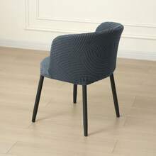 1/2 piezas Funda de taburete de bar de unicolor con diseño jacquard nórdico de media luna, cobertura completa, protector de silla adecuado para cafetería, bar y decoración del hogar - Gris Oscuro - Ver 5