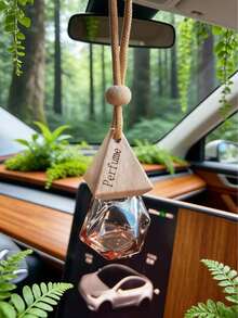 Transparent Diamond-Shaped Glass Rearview Mirror Hanging Diffuser (Empty Bottle) | Refillable Essential Oil Diffuser | Minimalist High-End Car Interior Decor | Long-Lasting Fresh Fragrance | Universal Fit Easy Installation Non-Obstructive | Fashionable Elegant Car Fragrance | Creative Gift Essential Car Accessory - Multicolor - View 7