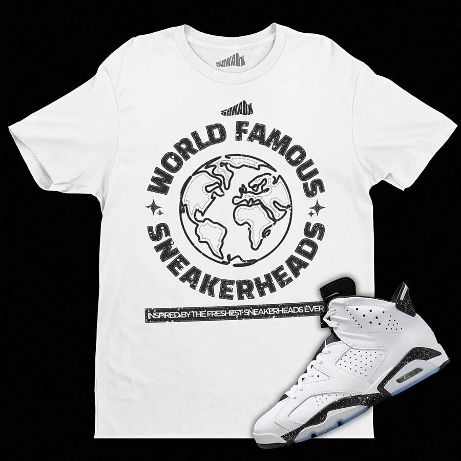Camiseta de los mundialmente famosos Sneakerheads a juego con Airs jordanss 6 Reverse Oreos - forma - Ver 1
