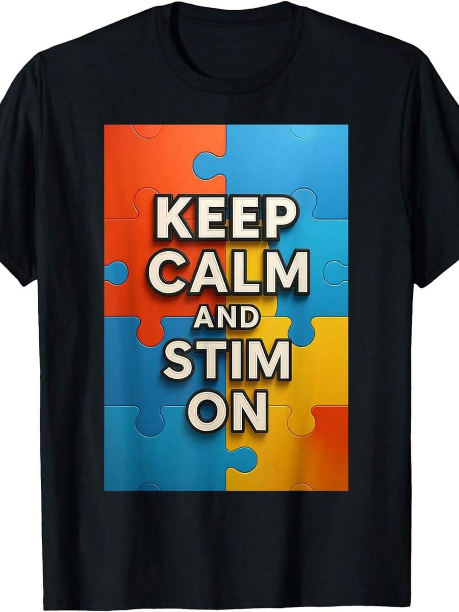 Mantén la Calma y Sigue Adelante Camiseta - Negro - Ver 1