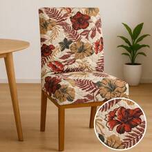 Quilted Chair Cover Set Of 6 - Exclusive Spandex Anti-Cat Design - Floral Boho - View 2