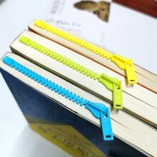 2pcs Creative Zipper Design Bookmarks, Cute Plastic Pull Ring Bookmarks, Fun Page Clips, Suitable For Students, Teachers And Book Lovers, Novel Stationery Gift, Applicable For Reading, Journaling, School Supplies, Colorful Zipper Shaped Children's Bookmarks - A - View 1
