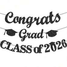 2026 Graduation Party Decorations - 2026 Graduate Banner - Congratulations Graduate Decorations, Glitter 2026 High School/College Graduation Party Supplies - 查看 4