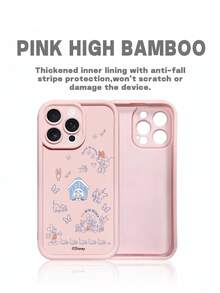 Miniso 1pc New Creative Cartoon Character Phone Case, Compatible With Disney Authorized Mickey, Minnie, Donald Duck, Strawberry Bear, Dumbo, Tigger, Pluto, Daisy, Stitch, Tigger, Toy Story, Zootopia, Fits Compatible With Apple IPhone 17 Pro Max/Air, 16, 11/12/13/14 Plus, XR, 7/8 Plus, 15 Pro Max, Thick Shockproof Protective Cover - Pink - View 2