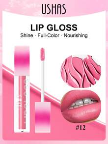 USHAS Lip Gloss, Shiny Matte Finish Liquid Lipstick, High Shine Moisturizing Non-Sticky Lip Gloss, Long Lasting Hydrating Lip Makeup, Rich Color Payoff Plumping Lip Glaze, Suitable For Daily Dating Party Makeup, Comfortable Wear Lip Cosmetic - #12 Peach Blossom Pink - View 7