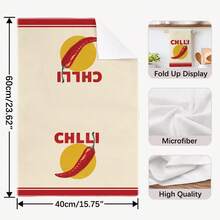 2 buah Handuk Dapur Bertema Cabai Bergaris Merah & Hijau Vintage, 40*60cm, Bahan Mikrofiber Lembut, Cocok Untuk Rumah, Dapur, Restoran, Berkemah di Luar Ruangan, Membersihkan Meja, Mengeringkan Piring, Mengeringkan Tangan, Hadiah Liburan - MultiWarna - View 2