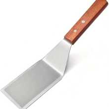 Sturdy Stainless Steel Spatula Hamburger Turner With Strong Wooden Handle – Professional Commercial Food Flipper Scraper For Grilling Cooking, Baking For Your Flat Top Restaurants - B - View 8