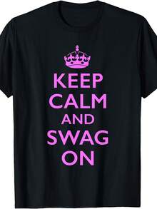 Camiseta Mantén la Calma y Sigue Adelante con Estilo - Negro - Ver 1