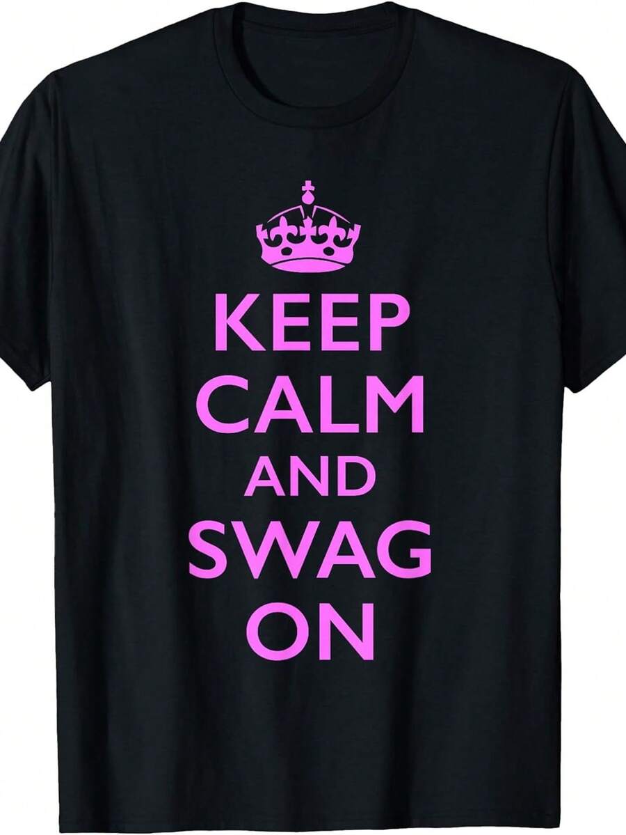 Camiseta Mantén la Calma y Sigue Adelante con Estilo - Negro - Ver 1