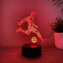 1pc 3D Football Night Light, Creative Sports Design, Gift For Football Fans, Touch Control 7-Color Changing, Room Decor, Birthday/Holiday Gift, Party Decoration - Multicolor - View 5