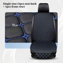 1 pieza Cojín universal para asiento individual de coche, cuero de diamante con costura de estrella, almohadilla de asiento de coche cómoda para todas las estaciones - Cojín de asiento + respaldo - Ver 13