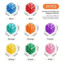 2.0" Rounded Magnetic Transparent STEM Sensory Cube, Suitable For Children, My Magnetic Puzzle Building Blocks, Halloween & Christmas Birthday Gift Toy (Random Color Pattern), Magnetic Building Blocks Preschool Toy, Translucent Building Blocks Toy For 3+ Boys And Girls Preschool STEM Magnetic Sensory Montessori Toy - Multicolor - View 7