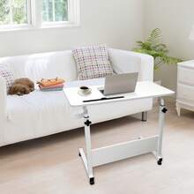 GRANDMA SHARK 80 * 40 Cm Laptop Table For Sofa Or Bed, Laptop Desk, Standing Height Adjustable Computer Desk, Portable Side Table, Bed Table, Sofa Table (White) - 80 * 40 cm - White - View 7