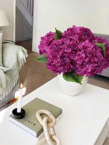 6/3/1pc Purple Artificial Hydrangea, Suitable For Wedding, Bridal Bouquet, Home And Room Decor, Autumn Styling, Halloween, Party, Bedroom, Bathroom, Tabletop Decoration, Outdoor Scene, Back To School Theme, Wall Decor And Office Decoration - Rose - View 6