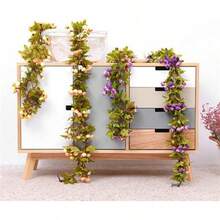 Guirnalda de Follaje en Rosas Artificiales 2.2m, Vides en Seda Simulada, Guirnalda de Flores Falsas para Bodas, Plantas Verdes para Decoración de Techos y Paredes, Rosa - color naranja - Ver 8