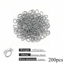100/200个 304不锈钢18K镀金椭圆形开口圈连接器，DIY手链项链钥匙扣饰品配件 - 開口圈 - 查看 10