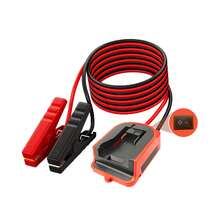 NVNOWU 升级版 Mil.Wauke 18V 电池跨接电缆适配器 | 带开关 | 5.9 英尺/12AWG 耐用电线 | 适用于带电动工具电池的车辆/割草机的紧急启动 | 汽车电源 | 加固夹（不含电池） - 紅色 - 查看 1