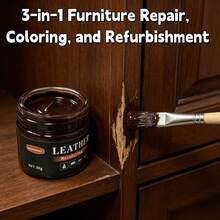 1 ensemble de 3 en 1 Huile de réparation et de finition de meubles en bois, convient pour renouveler, colorer et réparer les meubles en bois ; cadeau de fête des pères - propose 4 options de couleur - Crème correctrice de couleur - Voir 6