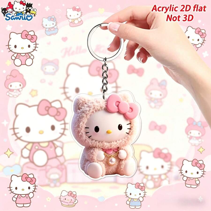 Hello Kitty Acrylic Keychain, Bag Charm Or Home Decor, Mother's Day/Teacher's Day Gift, Graduation Car Key Chain, Women's Accessory - Multicolor - View 1
