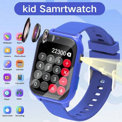 ERUN 2026 New Kids Smart Watch, 18 Fun Built-In Games, 1.83" Touchscreen, 300mAh Battery, Low Power Chip, Pedometer, Camera, Flashlight, Alarm, Photo Album, Calendar, Timer, Calculator, Stopwatch, Ideal Gift For Your Child