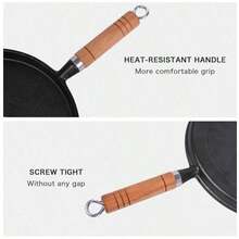 1pc Pre-Seasoned Cast Iron Skillet With Drip-Spouts For Indoor And Outdoor Cooking - Oven And Grill Kitchenware Pancake Pan Frying Pan - Black - View 7