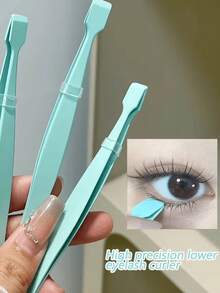 1pc Professional Eyelash Extension Tweezers, Beginner-Friendly Flat-Tip Lash Tweezers, Stainless Steel Material, Easier To Use Than Traditional Tweezers, Flat Tip Design For Better Grip And Natural Fit, Ideal For Eyelash Extension, Home Beauty Tool - 1 Màu hồng - Xem 3