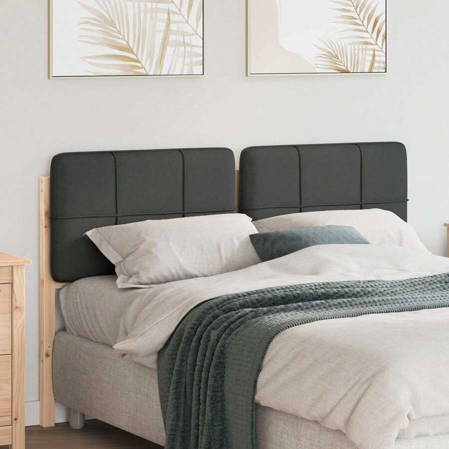 vidaXL Tête de lit capitonnée Brun et gris foncé 160 cm Pin massif