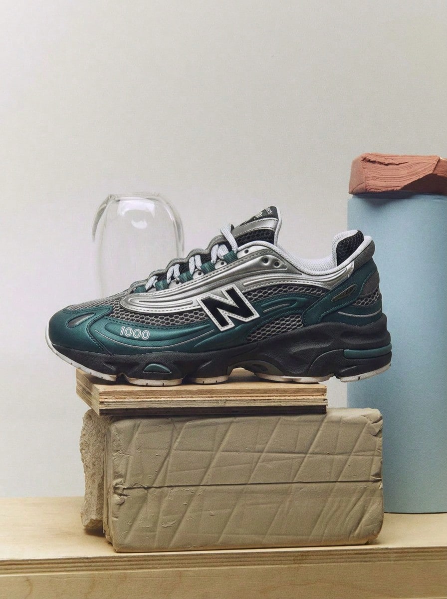 New Balance 新百伦 M1000 系列男款运动鞋 吸汗透气防晒百搭 纯色标志 易洗运动户外跑步日常上学成人蓝色 M1000S - 藍色 - 查看 1