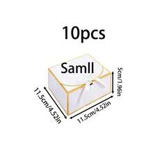 10件組白色金邊禮品盒，尺寸 10.6 X 7.8 X 3.1 英吋，附白色緞帶，適用於伴娘邀請函、婚禮禮物、生日禮物、派對小禮、裝飾、情人節禮物、新娘禮盒，極簡風 - 白色金邊 - 查看 7