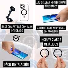 Soporte Magnético para Teléfono con Ventosa |   Imán Potente |   para Cualquier Superficie Lisa |   Tres ajustes |   Soporte para teléfono de coche |   Soporte para Celular automovil |   Mod. CG0005 - 1 - Ver 6