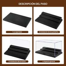 Grande Caja Expositora de Minifiguras para Bloques de Figuras de Acción, Caja Expositora Acrílica Transparente a Prueba de Polvo con 3 Escalones Móviles (negro-2PACK) - negro-1PACK - Ver 6