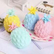 1pc Random Color Mini Pineapple Squeeze Ball, Fruit Soft Fidget Toy For Adults To Relieve Stress And Improve Focus, Squishable And Stretchable - Macaron Pineapple Squishy Stress Relief Fidget Toy - View 2