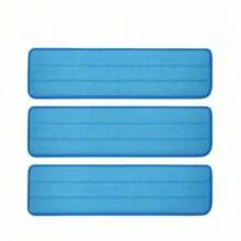 3 Pack Of 18 Inch Microfiber Mop Pad Universal For Commercial/Industrial/Professional Use. Fits 16-18 Inch Heads Heavy Duty Wet And Dry Cleaning Reusable Mop Refills Fit For Most Flat Mops - Blue - 查看 7