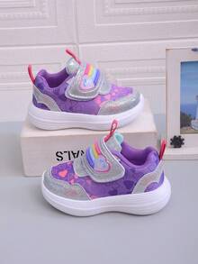 1 Pair Comfortable, Fashionable, Lightweight, Breathable Children's Sports Shoes With Lace-Up Design, Easy To Put On And Take Off, Suitable For Indoor And Outdoor Wear All Year Round - Purple - View 8