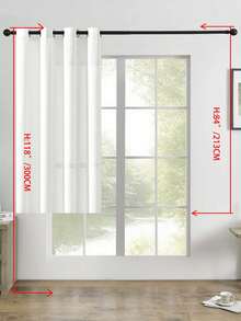 1pc/2pcs Linen Look Sheer Curtains Faux Linen Textured Semi Sheer Window Curtain Panels For Living Room Bedroom,Faux Linen Sheer Curtains Light Filtering Textured Linen Blended Curtain Drapes For Home Decor - White - View 37