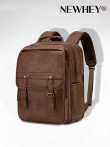 NEWHEY 15.6 Inch Laptop Backpack, Vintage Men's Backpack, Large Capacity Business Travel Backpack, Multi-Pocket Multi-Function School Bag, Gift For Men - Multicolor - View 7