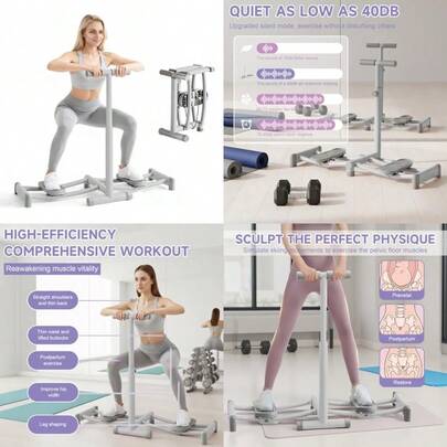 Thigh Strength Trainer Ski Machine Hip Shaper Trainer Machine With Silent Steel Bearings Foldable Design Home Fitness Leg Trainer For Home Office Gym