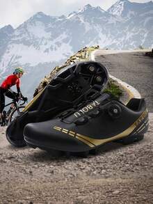 Giày đạp xe MTB unisex, giày đạp xe, giày đua xe đạp đường trường và xe đạp địa hình có bàn đạp, giày đế bằng xe đạp địa hình dành cho nam và nữ, giày đạp xe, giày đạp xe việt dã. - Đen và Vàng - Xem 2