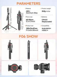 AXNEN Automatic Pop-Up Mini Selfie Stick Tripod, Wireless Bluetooth Remote, Detachable 360° Rotating Phone Holder, Adjustable Height Ground Stand, Compatible With Android And IOS, Suitable For Photography, Travel Recording, Live Streaming, Video Shooting - one-size - View 13