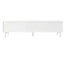 Low TV Cabinet With Curved Wave-Shaped Doors, Shelves And TV Stand With Stabilizing Legs. - White - View 6