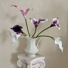 5/3支仿真马蹄莲花束，适合作为母亲节礼物、房间装饰、家居装饰、婚礼装饰、户外装饰、毕业派对用品、婚礼用品、新娘捧花。 - 彩色 - 查看 7