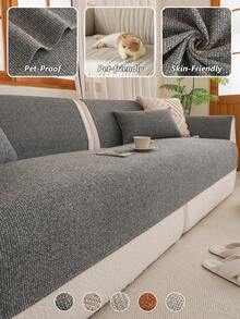 1 Tấm bọc ghế sofa kiểu dáng đơn giản, chống trầy xước do thú cưng, đệm chống trượt đa năng bốn mùa, vỏ bọc ghế sofa dệt kim jacquard chenille, tấm bảo vệ ghế sofa tiện dụng. - Nhiều kiểu dáng - Xem 1