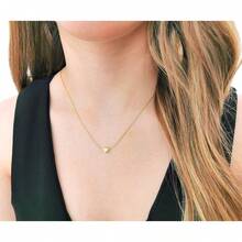 - Collar corazón mini - Set de Corazones - Cadena Chapa de oro 14k - Tiny heart - Collar de Corazon Liso - Juego de Joyeria de Corazon - Collar Corazon mini - Ver 4