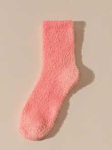 1/3/6 Pairs Thickened Coral Fleece Socks For Women, Warm Lining Long Socks For Winter, Suitable For -40°C, Fuzzy Sleep Socks - Multicolor - View 16