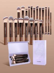 13/14/16/17/20/22支装专业软毛铝管化妆刷套装，包含粉底刷、眼影刷、眉刷、晕染刷、高光刷、遮瑕刷，适用于粉状、液状、膏状化妆品，是日常使用和旅行的理想之选，也是精美的化妆配件礼品套装、赠品、专业化妆刷套装和完整化妆套装。 - 棕色 - 查看 12