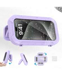 Shockproof Bathroom Waterproof Wall-Mounted Holder Phone Holder 360° Rotating Waterproof Shower Phone Holder Extendable, Adjustable Angle, Anti-Fog High Sensitivity Touch Screen Protective Case, Wall-Mounted Without Drilling, Fits 4"-7" Phones, Suitable For Bathroom, Mirror, Bathtub Or Kitchen Mother's Day Gift - Multicolor - View 15