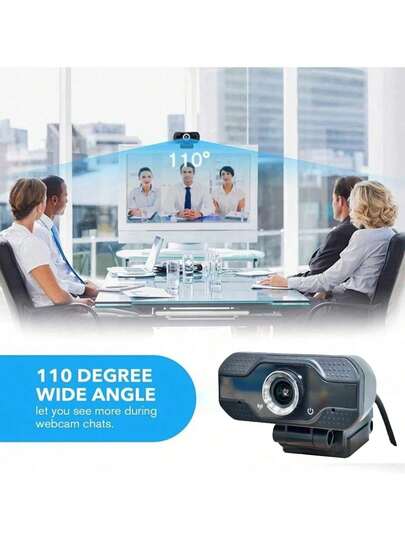 A20 1080P HD Computer Webcam - Built-In Microphone, Manual Focus, Electronic Image Stabilization, Plug And Play USB, Suitable For Remote Work, Online Courses, Live Streaming And Video Calls