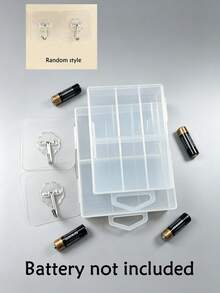 2pcs Transparent Battery Storage Box, Can Hold 24 Batteries - Multicolor - View 16
