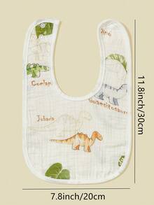 6pcs Baby Bibs, 100% Soft Cotton Muslin Material, Drool Bibs With Adjustable Snap Closure, Essential For Newborns, Boys And Girls - Multicolor - View 6