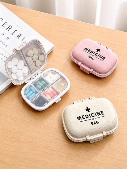 Hộp đựng thuốc in chữ "Medicine Bag", hộp đựng thuốc du lịch có ngăn, hộp đựng thuốc kín di động, hộp đựng thuốc chống ẩm, hộp đựng thuốc hàng ngày, vật dụng thiết yếu cho việc uống thuốc hàng ngày, hộp đựng thuốc có thiết kế 8 ngăn.